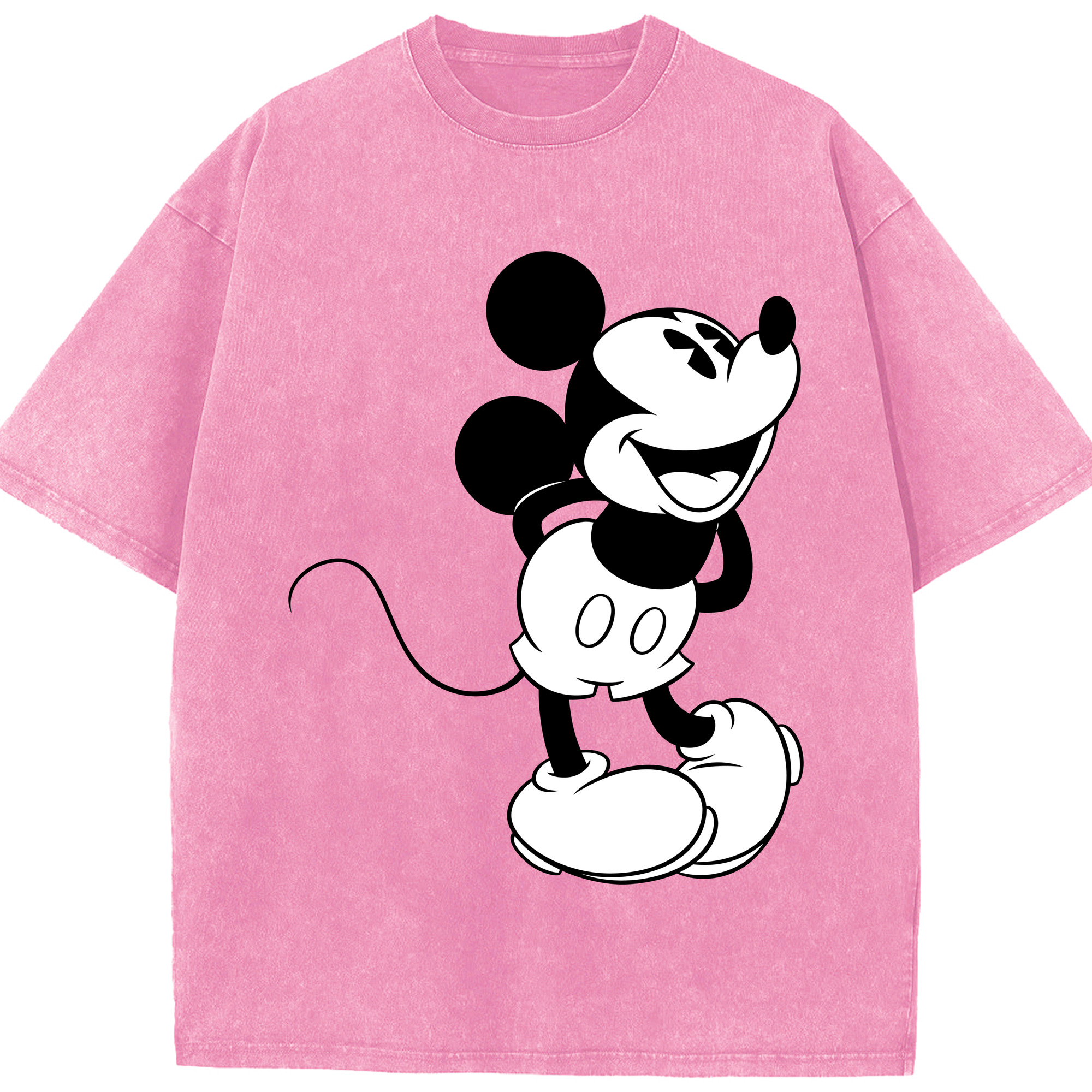 （画像用） ミッキーマウス Mickey Mouse 綿100% ヴィンテージ風 半袖Tシャツ（フロントプリント）